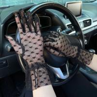 Lace Women Gloves sun protection heart pattern : Pair