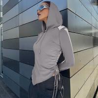 Spandex & Polyester Slim Women Long Sleeve Blouses gray PC