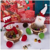 Polyester-Stoffe & Rattan Weihnachten Süßigkeiten Korb, unterschiedliches Muster zur Auswahl,  Stück
