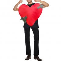 ポリエステル 男性 ハロウィン コスプレ コスチューム 印刷 心臓パターン 赤 : 一つ