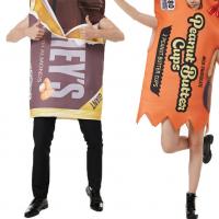 Polyester Couple Costume Halloween Design printed : PC