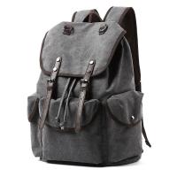 Canvas Backpack large capacity & hardwearing Polyester Solid gray PC
