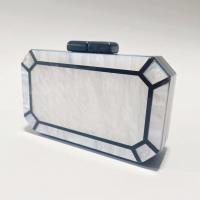 Acrylic hard-surface Clutch Bag with chain patchwork mixed colors PC