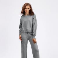 Viscose Fiber Women Casual Set two piece & loose & thermal Solid : Set