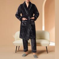 Polyester Couple Winter Pajama Set & two piece patchwork Solid Set