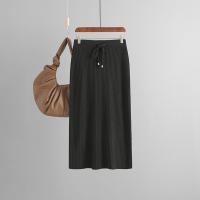 Viscose Pleated Maxi Skirt loose & breathable Solid : PC