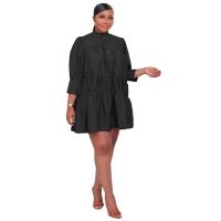 Polyester One-piece Dress & loose & breathable Solid PC