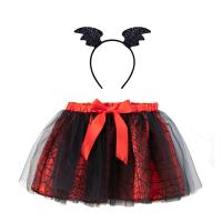 Polyester Children Halloween Cosplay Costume Halloween Design & two piece hair accessories & skirt printed Set