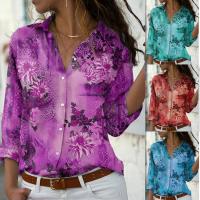 Polyester Frauen Langarm Shirt, Gedruckt, Zittern, mehr Farben zur Auswahl,  Stück