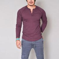 Polyester Männer Langarm T-shirt, Patchwork, Solide, mehr Farben zur Auswahl,  Stück