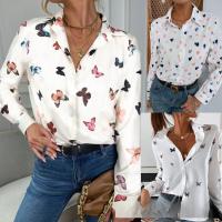 Polyester Slim & Plus Size Women Long Sleeve Shirt printed Others PC