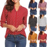 Polyester Slim & Plus Size Women Long Sleeve Shirt printed Others PC