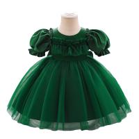 Gauze & Cotton Ball Gown Girl One-piece Dress Cute & breathable Solid PC