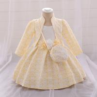 Gauze & Cotton Princess Girl One-piece Dress Cute & three piece printed shivering Set