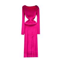 Polyester Slim Sexy Package Hip Dresses flexible & slimming Solid : PC