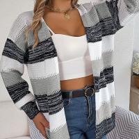 Acrylic Sweater Coat & loose striped PC