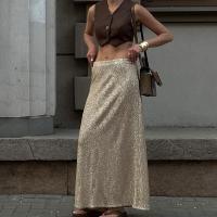 Polyester Maxi Skirt slimming Sequin PC