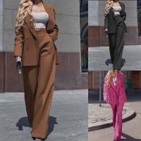 Spandex Traje de pantalón de negocios para mujer, Pantalones & capa, labor de retazos, Sólido, más colores para elegir,  Conjunto