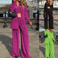 Polyester Women Business Pant Suit & three piece Pants & top & coat patchwork Others Set