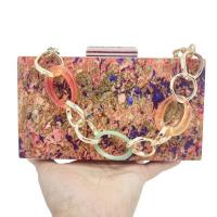 Acrylic hard-surface Clutch Bag with chain mixed colors PC