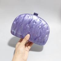 Acrylic hard-surface Clutch Bag with chain Solid purple PC
