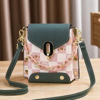 Acrylic & PU Leather Box Bag Handbag with chain & attached with hanging strap PC
