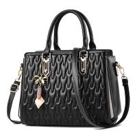 PU Leather Concise Handbag embossing & attached with hanging strap PC
