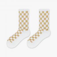 Combed Cotton Unisex Sport Socks sweat absorption & breathable plaid Pair