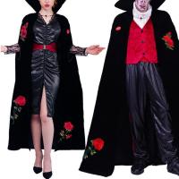 Corduroy & Synthetic Leather & Polyester Couple Costume Halloween Design  black PC