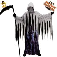 Polyester Men Halloween Cosplay Costume Halloween Design hood & glove & top grey and black : PC