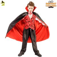 Polyester Children Vampire Costume Halloween Design neckwear & cloak & vest & Pants PC