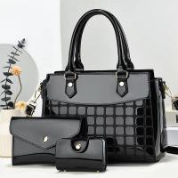 PU Leather Bag Suit large capacity & three piece Polyester Set