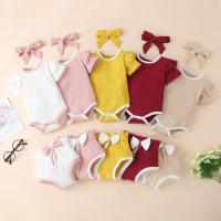 Katoen Baby kleding set Kruipend babypak & Haarband & Broek Anderen meer kleuren naar keuze Instellen