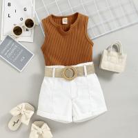 Cotton Girl Clothes Set & two piece Pants & top patchwork Others coffee Set