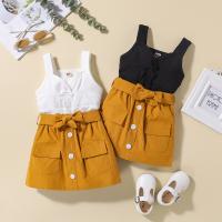 Polyester Girl Clothes Set & two piece Pants & top patchwork Others Set