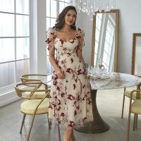 Polyester High Waist One-piece Dress large hem design & side slit Others PC