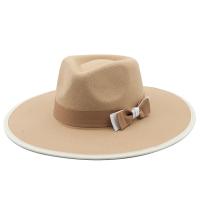 Woollen Cloth windproof Fedora Hat sun protection & for women & breathable bowknot pattern PC