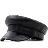 PU Leather windproof Army Cap sun protection & thermal & unisex Solid PC