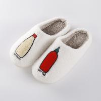 Thermo Plastic Rubber & Suede Fluffy slippers hardwearing & thermal white Pair