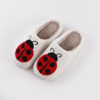 Thermo Plastic Rubber & Suede Fluffy slippers hardwearing & thermal animal prints white Pair