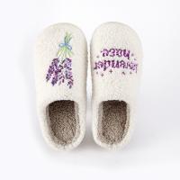 Thermo Plastic Rubber & Suede Fluffy slippers hardwearing & thermal letter white Pair