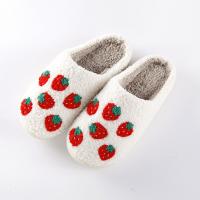Thermo Plastic Rubber & Suede Katoenen slippers fruitpatroon Witte Paar