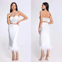 Polyester Two-Piece Dress Set midriff-baring & two piece Set