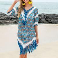 Polyester Tassels Swimming Cover Ups loose patchwork : PC