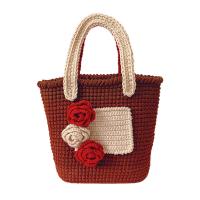 Polyester Handtasche, Floral, Rot,  Stück