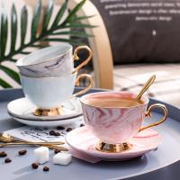 Céramique Ensemble de thé Tasses & Cuillère Marbre grain plus de couleurs pour le choix Ensemble