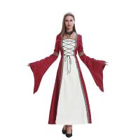 Polyester Women Halloween Cosplay Costume large hem design & breathable Solid PC