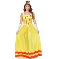 Polyester Women Princess Costume large hem design & breathable Solid yellow PC