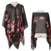 Polyester Cloak loose & thermal printed floral PC
