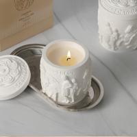 Gypsum & Soybean Wax Scented Candle white PC